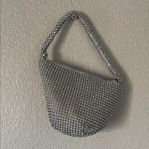Silver Beaded Mini Bag